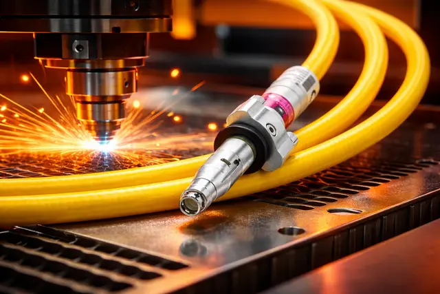 Cabo e conector de fibra ótica de máquina laser industrial